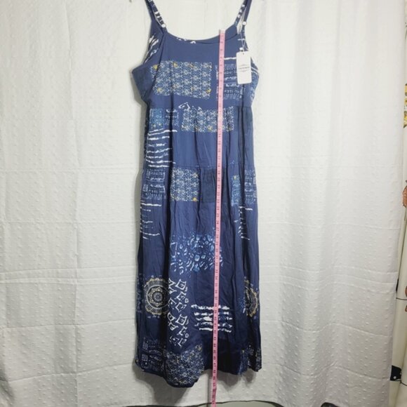 YES/NO Bohemian Summer Blue Patterned Maxi Dress 2XL - Picture 7 of 12